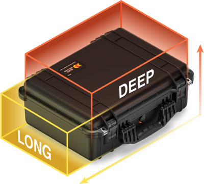 Pelican Air cases size range deep cases long case