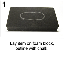 peli foam block outline