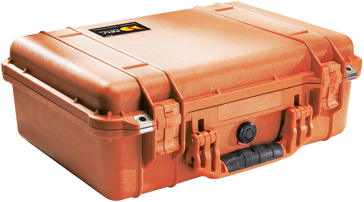 peli 1500eu orange camera protection case