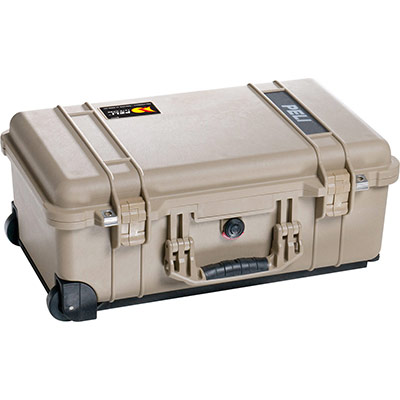 peli 1510 desert tan watertight carry on case