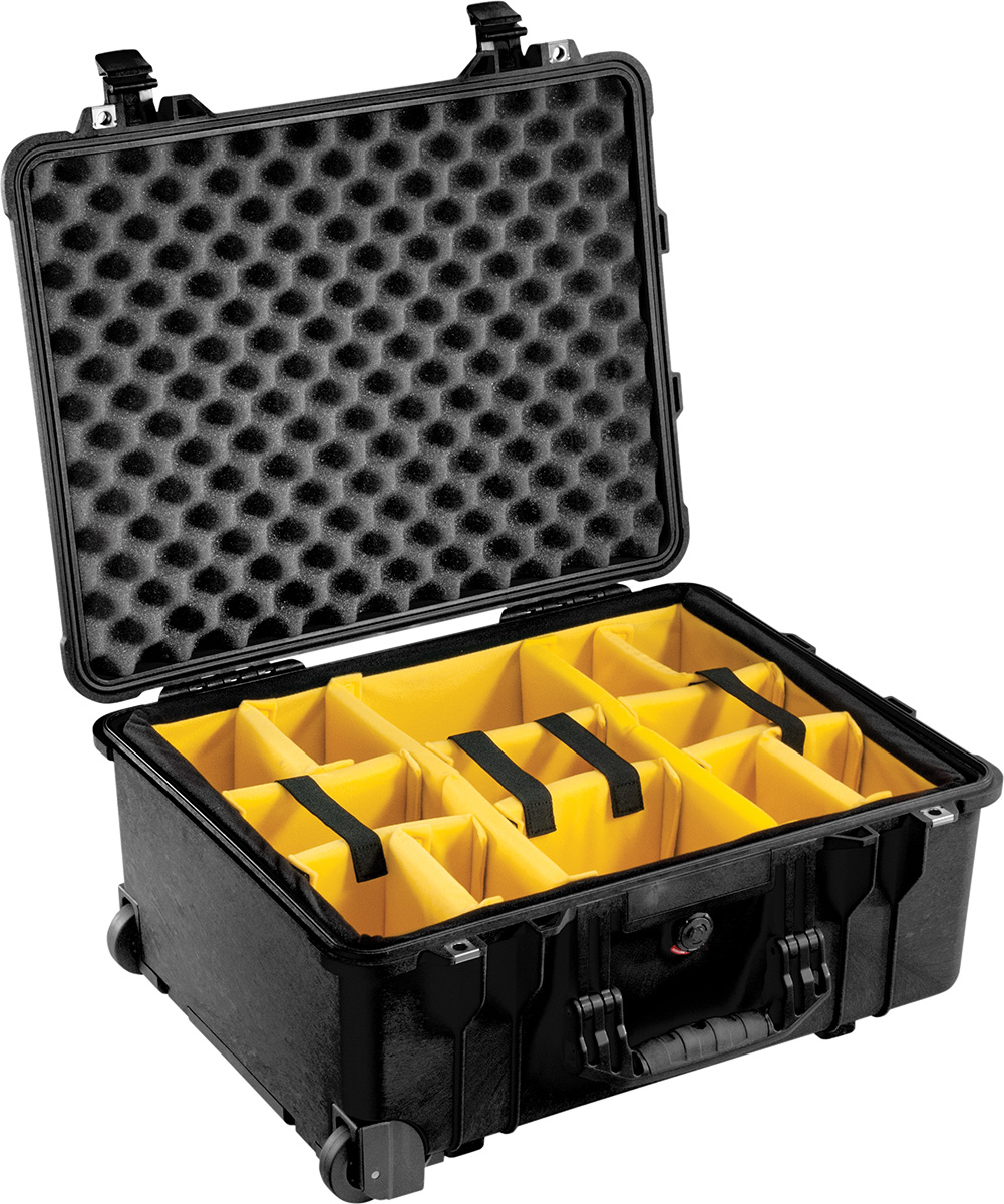 /étanche /à leau et /à la poussi/ère IP67 fabriqu/ée en Allemagne PELI 1560 valise antichoc pour /équipement fragile avec roues et poign/ée t/élescopique capacit/é de44L jaune sans mousse